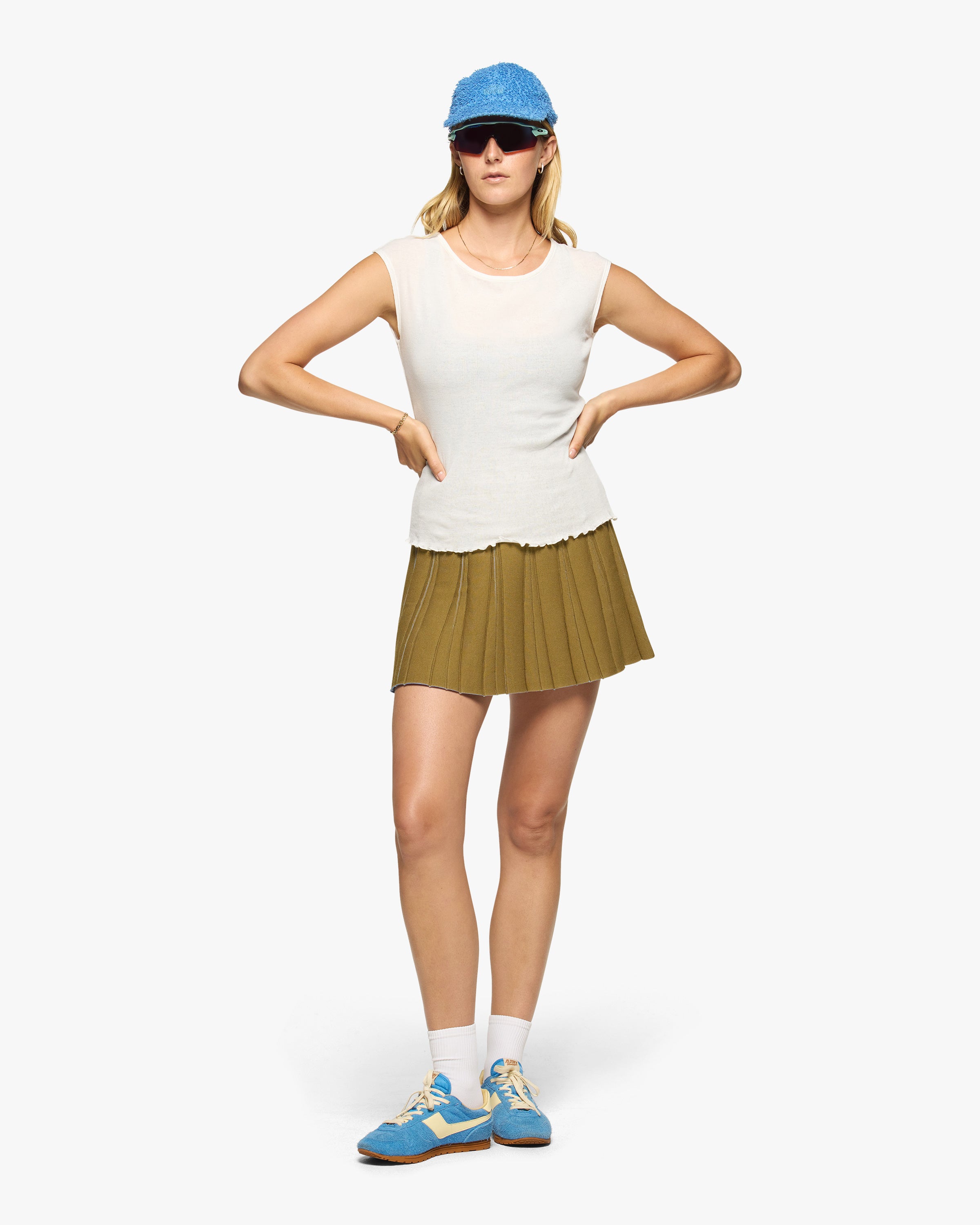 Sport Knit Pleated Skirt