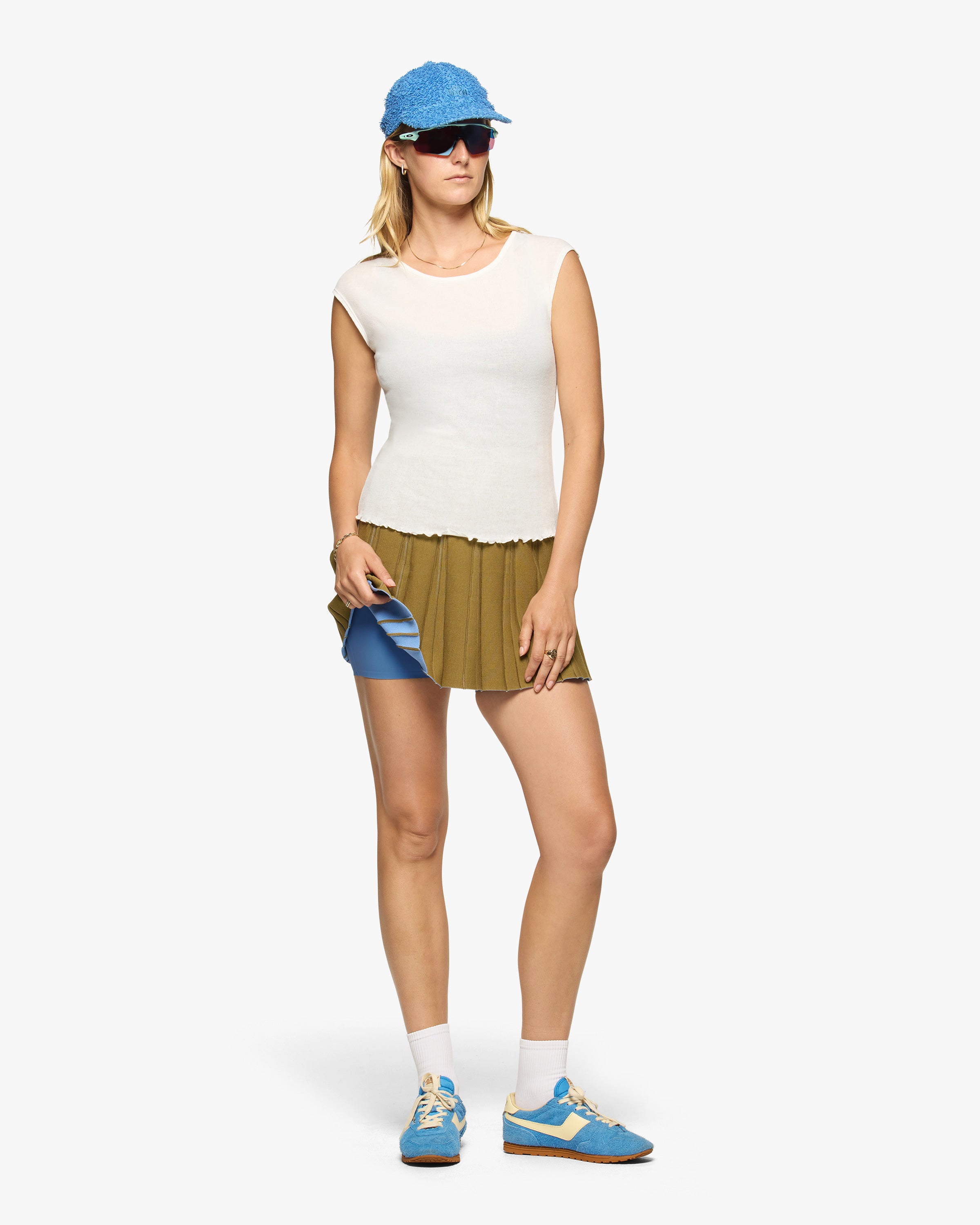 Sport Knit Pleated Skirt