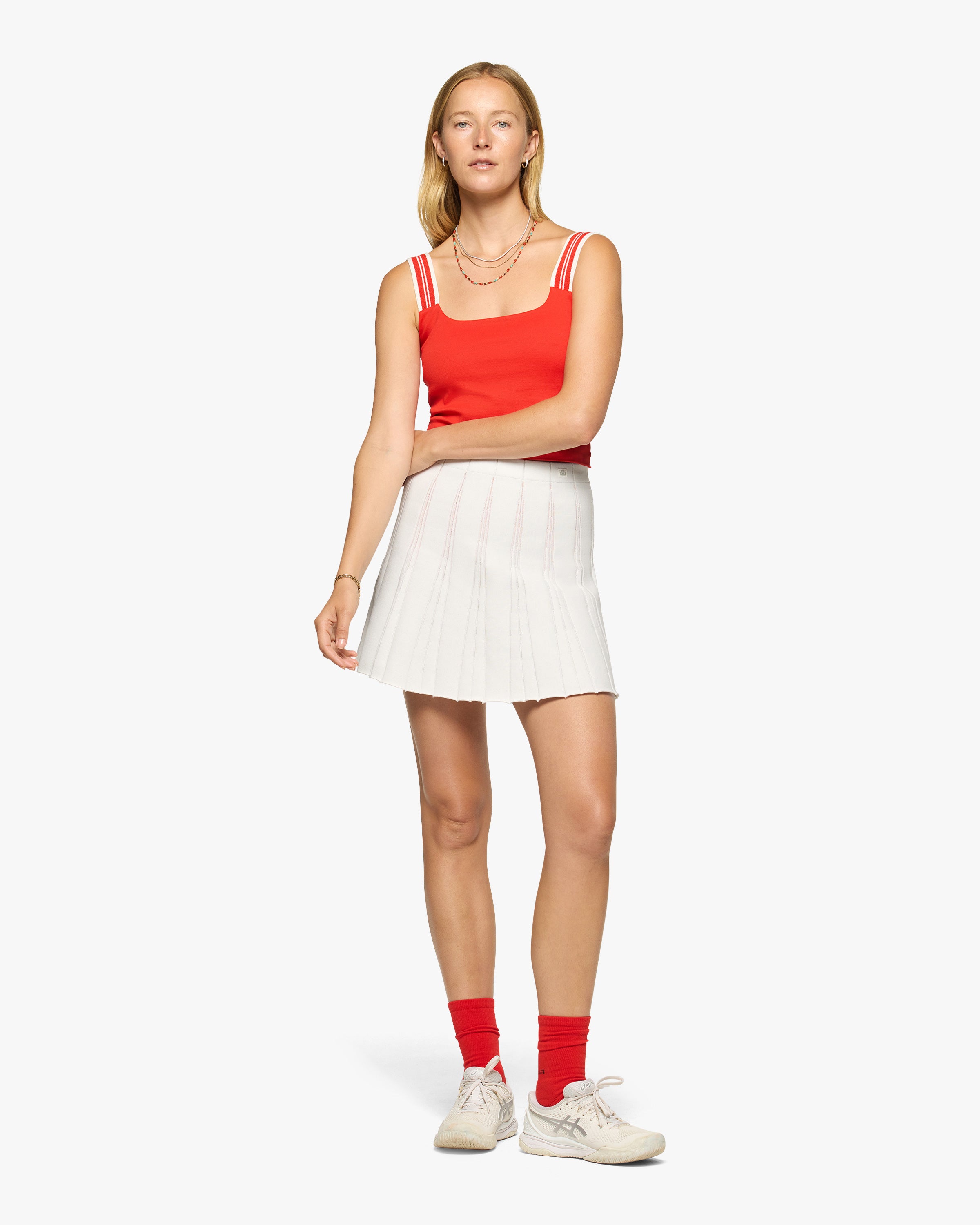 Sport Knit Pleated Skirt