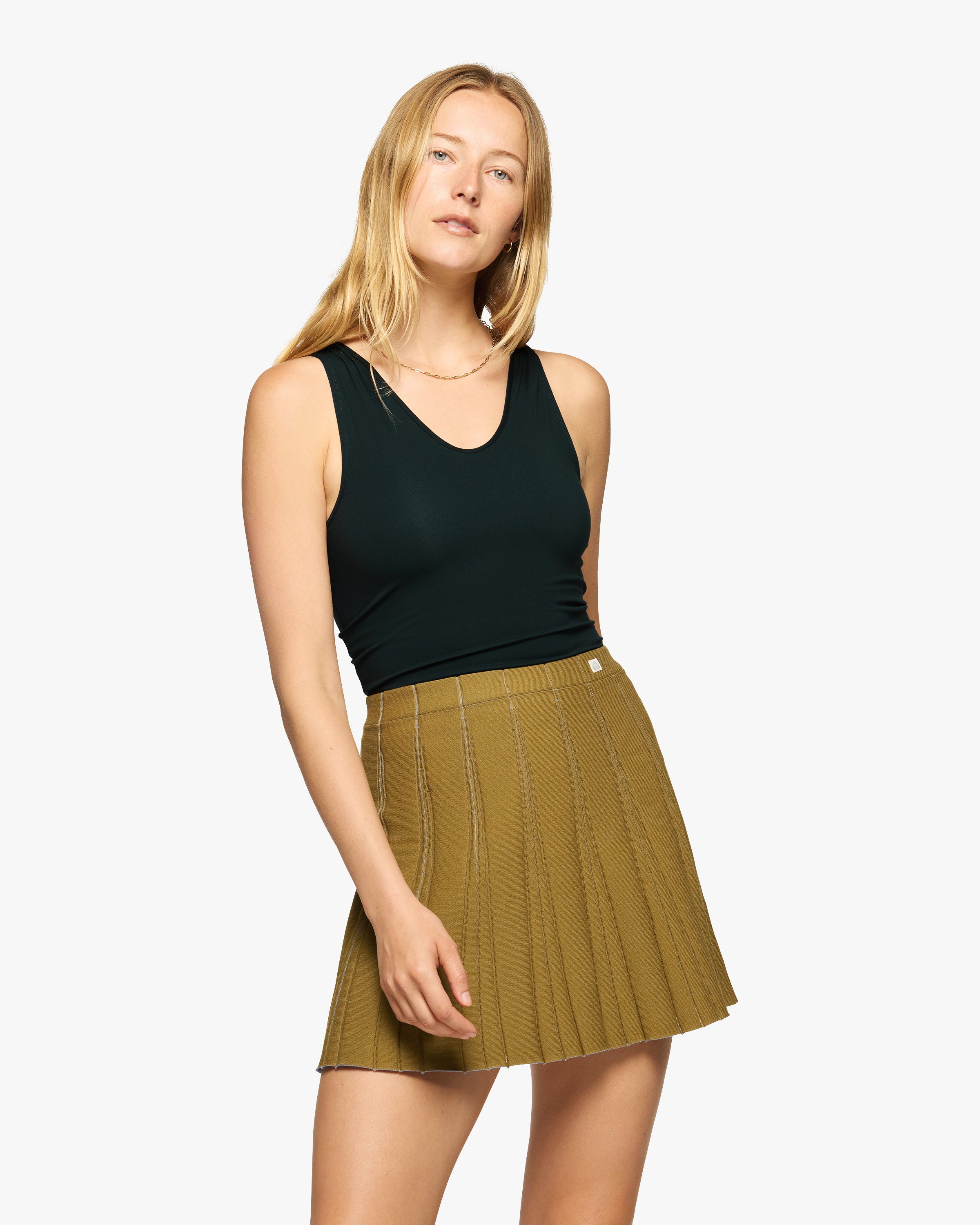 Sport Knit Pleated Skirt
